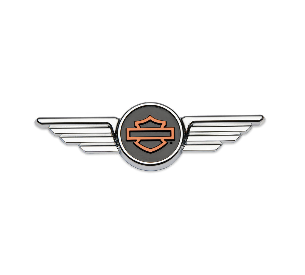 Chrome Winged Bar & Shield Decorative Medallion