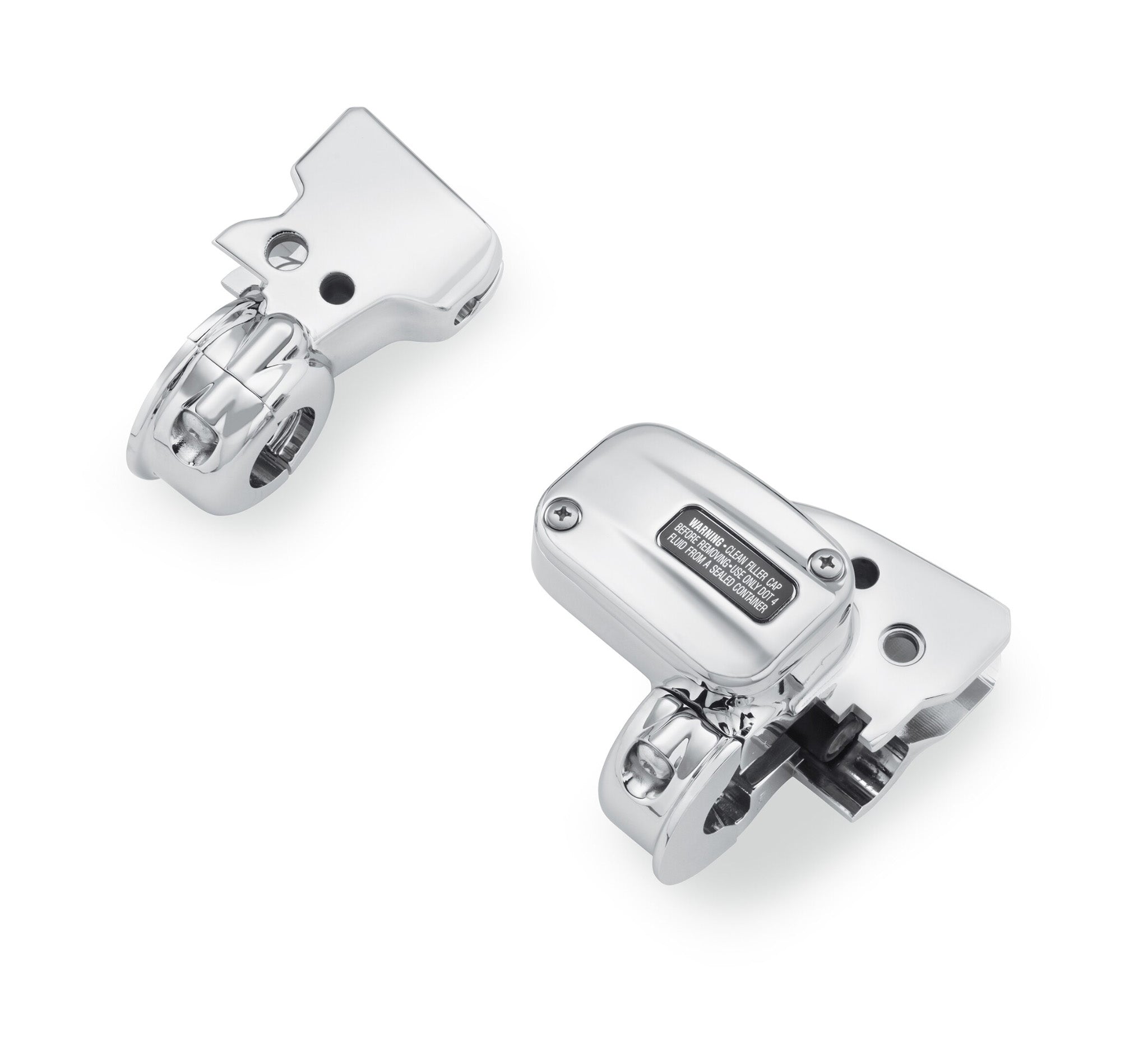 Clutch Bracket and Master Cylinder Reservior Kit - Chrome