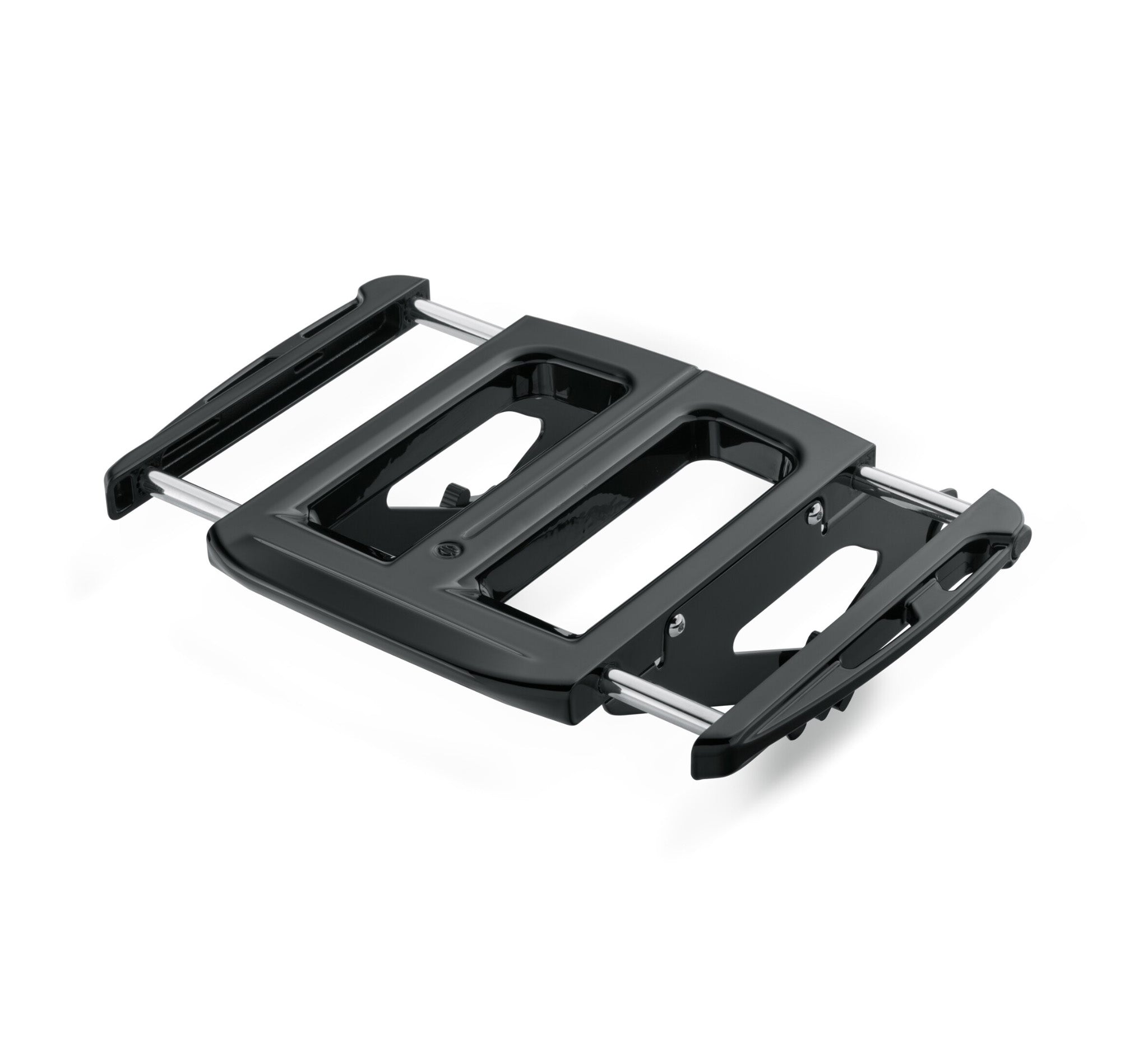 Adjustable Two-Up Gloss Black Luggage Rack