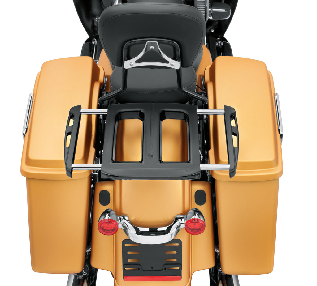 Adjustable Two-Up Gloss Black Luggage Rack