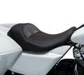 Low-Profile Solo Touring Seat – Orange Stitch