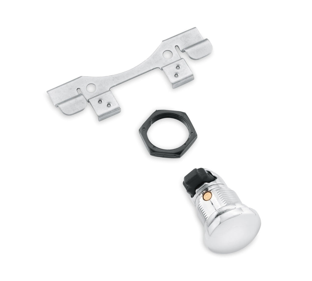Smooth Push-Button Fuel Console Door Release - Chrome