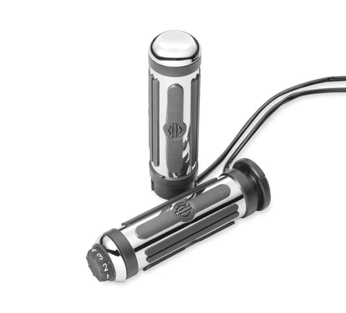 Chrome and Rubber Large Heated Hand Grips