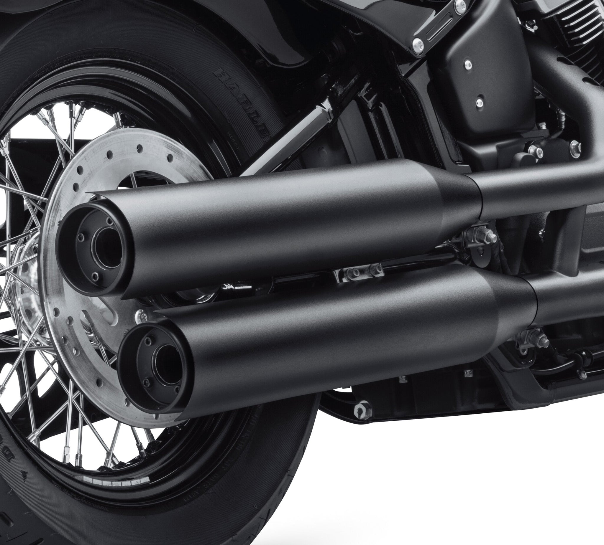 Satin Black Muffler Shields - Long