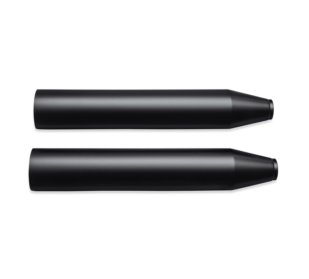 Satin Black Muffler Shields - Long