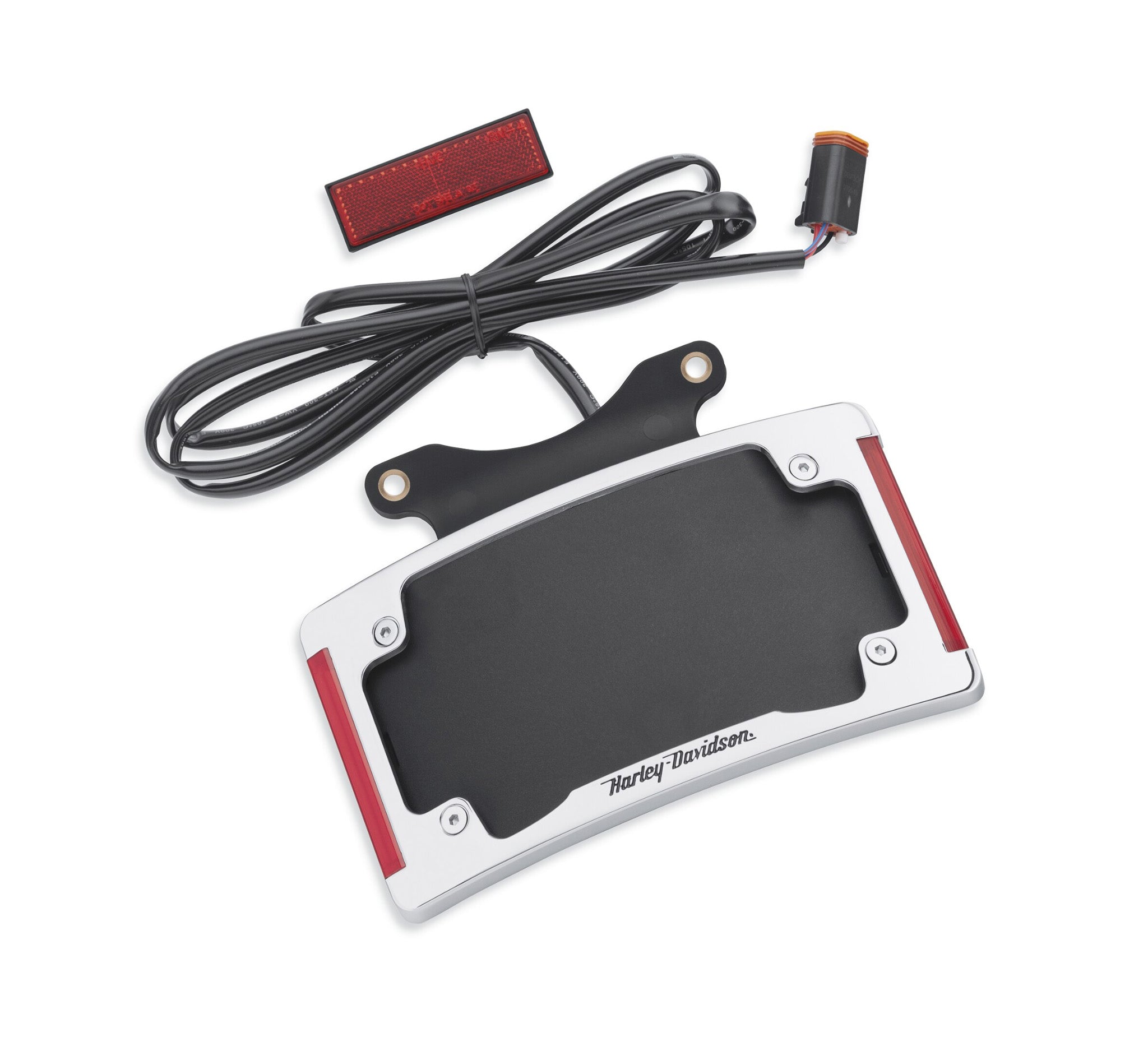 Curved License Plate Frame with LED Lighting