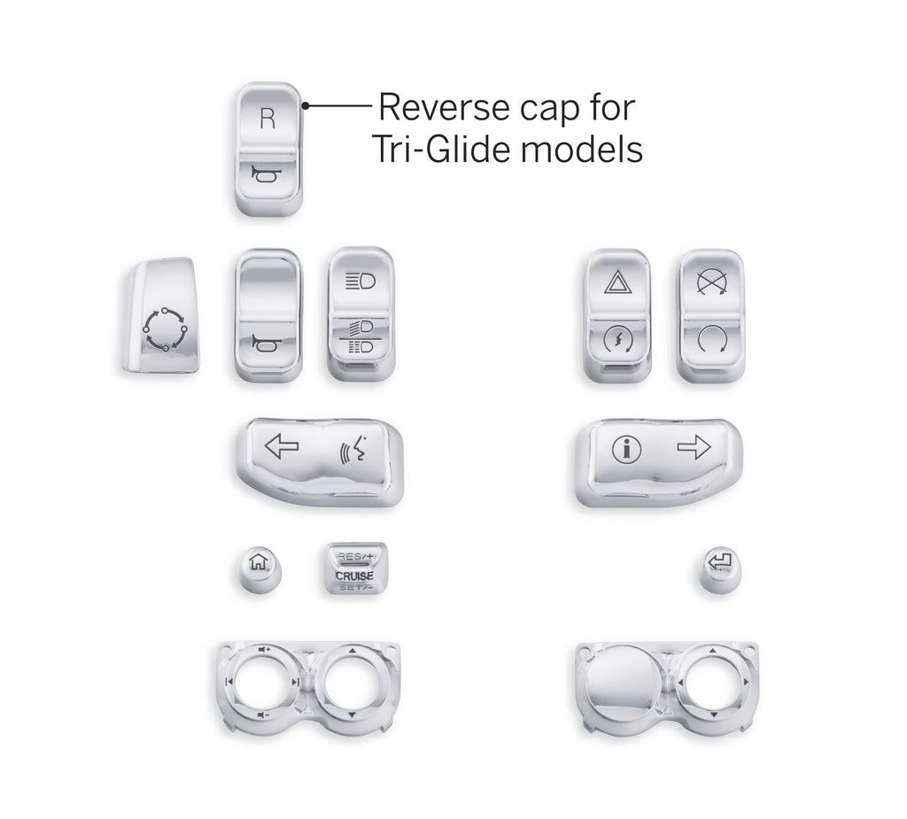 Chrome Switch Cap Kit