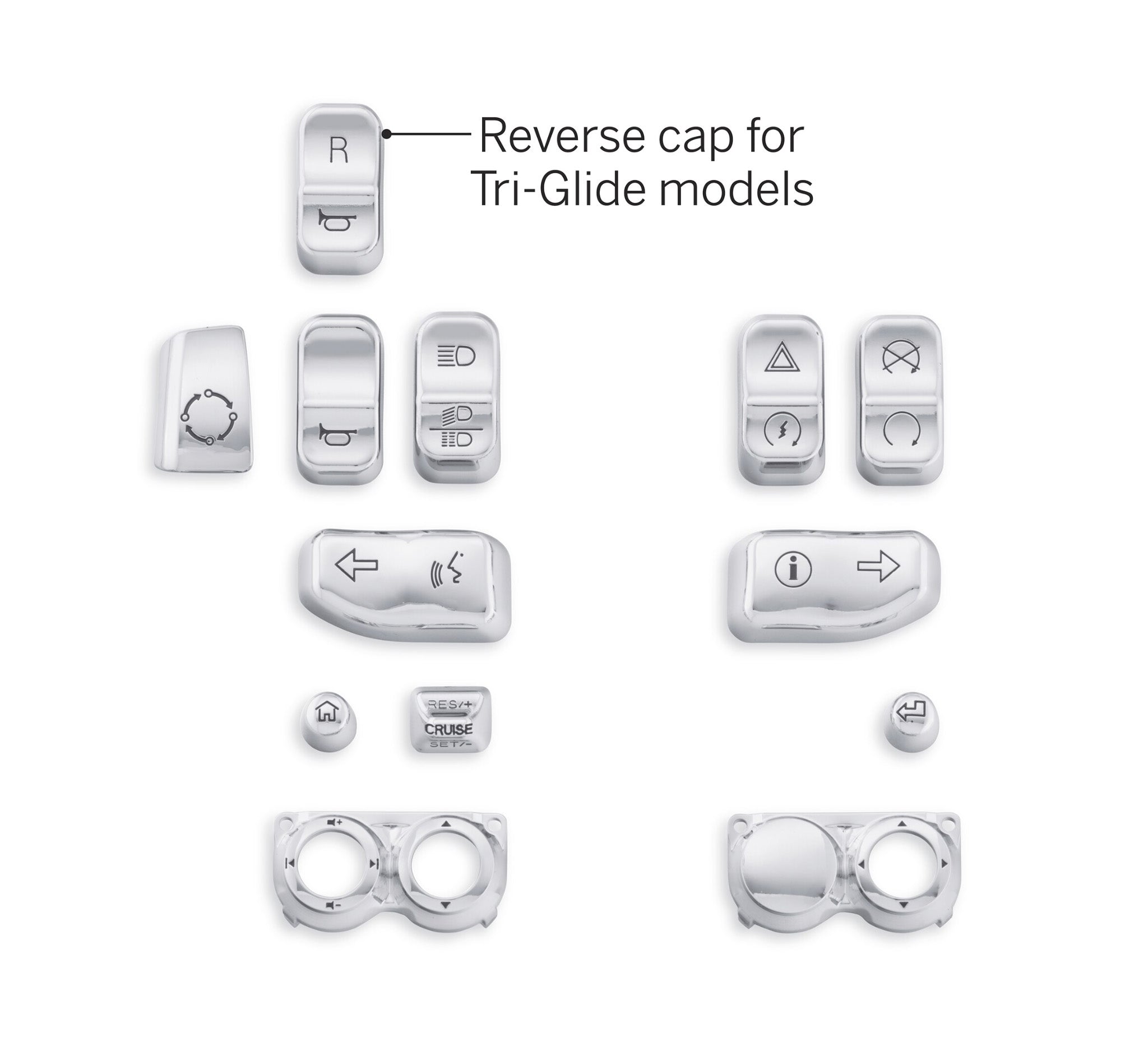 Chrome Switch Cap Kit