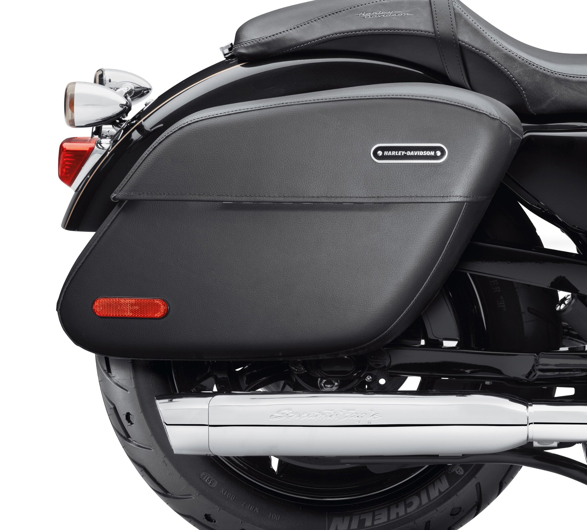Rigid Leather Locking Saddlebags