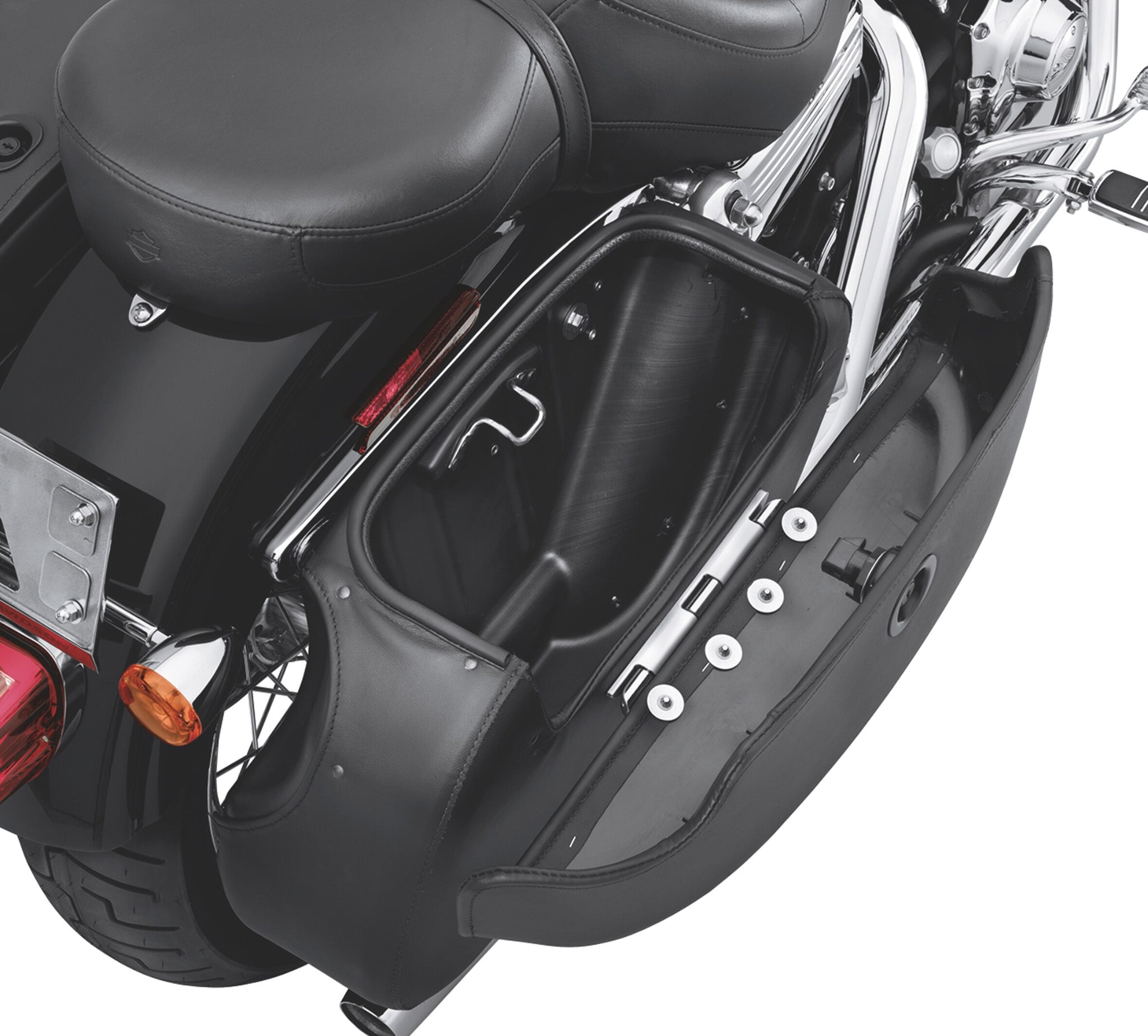 Rigid Locking Leather Saddlebags