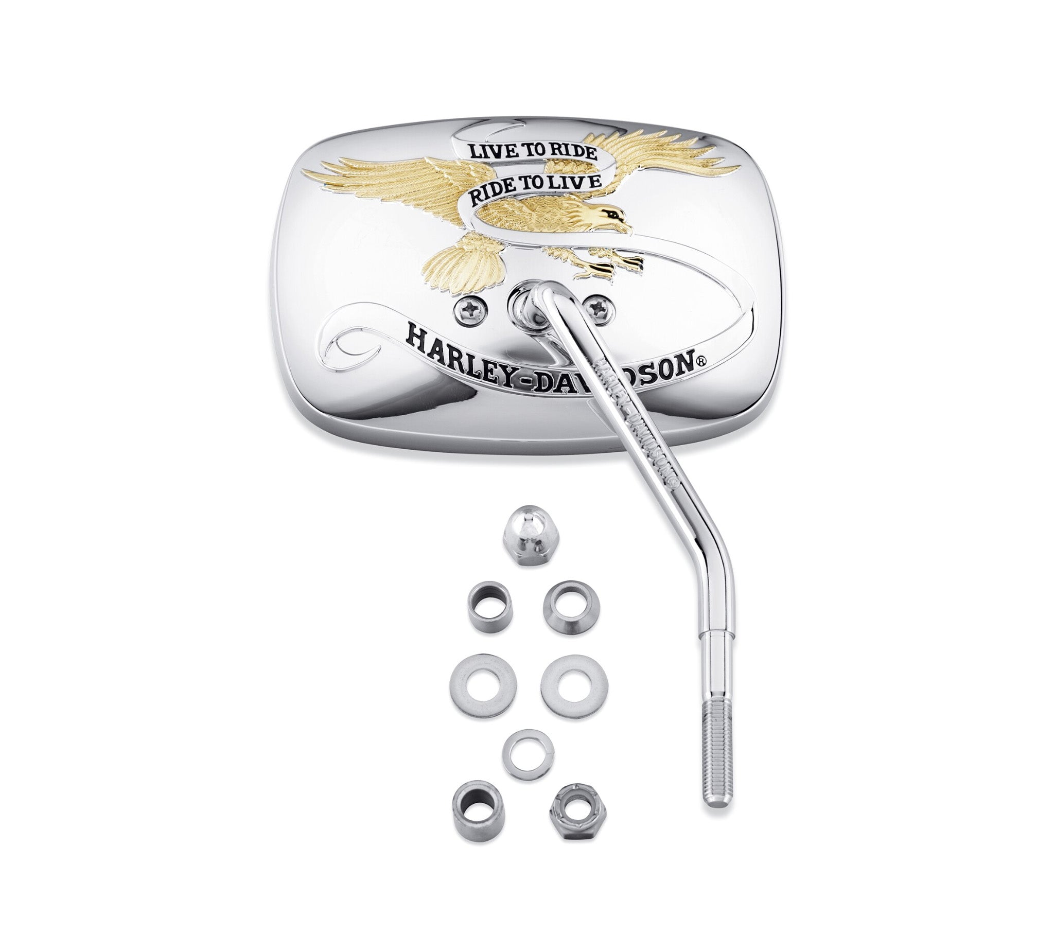 Live To Ride One-Piece Short Stem Mirror - Right Side