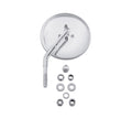 Short Stem One-Piece Round Mirror - Left Side