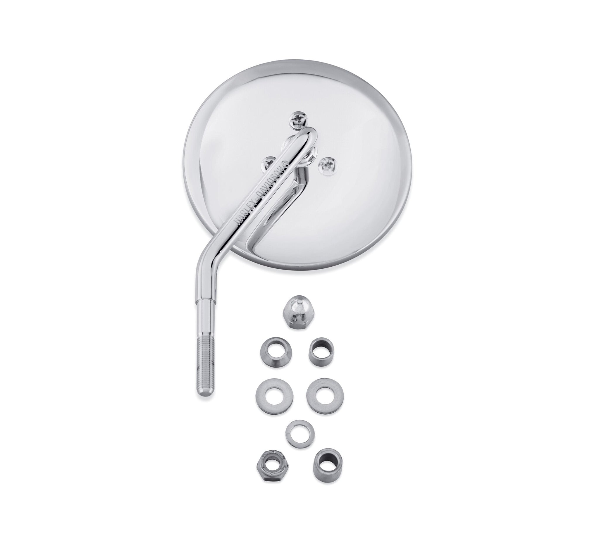 Short Stem One-Piece Round Mirror - Left Side