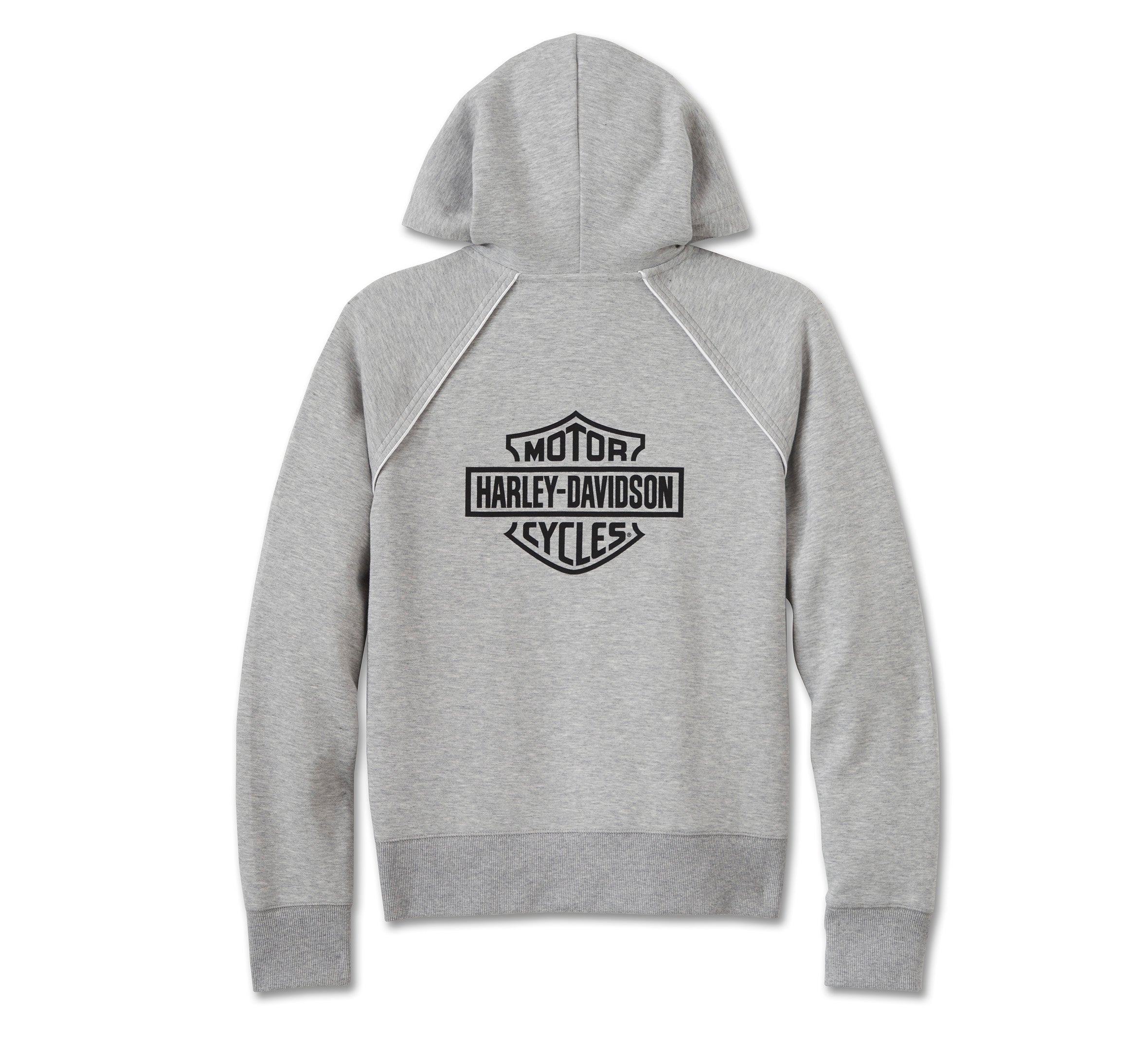 Women’s Classic Bar & Shield Zip Front Hoodie – Light Grey Heather