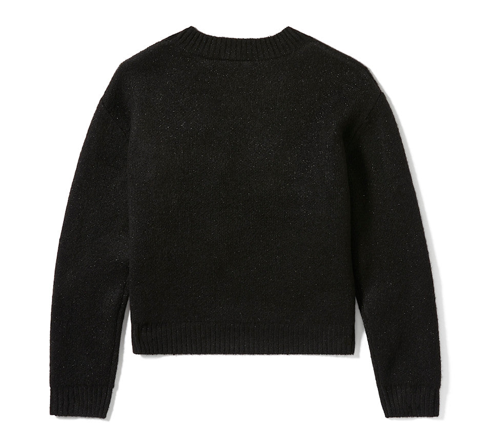 Women's Metallic Script Intarsia Sweater