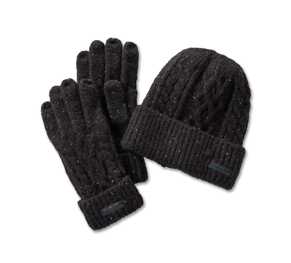Women's Laced Up Hat & Glove Gift Set