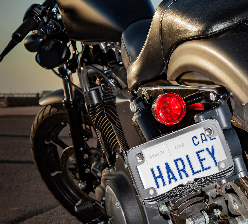 Bar & Shield with Wings Chrome Motorcycle License Frame