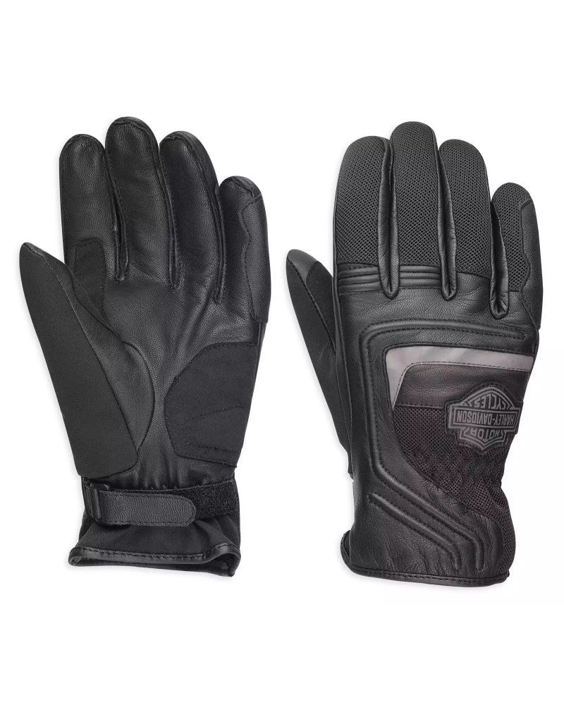 B&S Logo Leather & Mesh CE Gloves