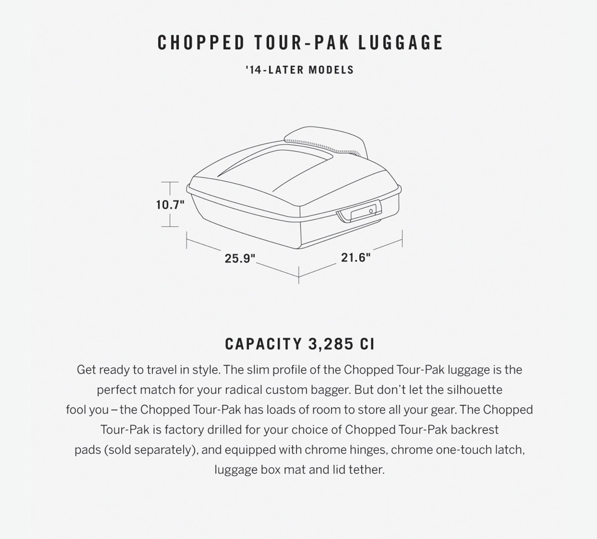 Chopped Tour-Pak Luggage - Brilliant Red