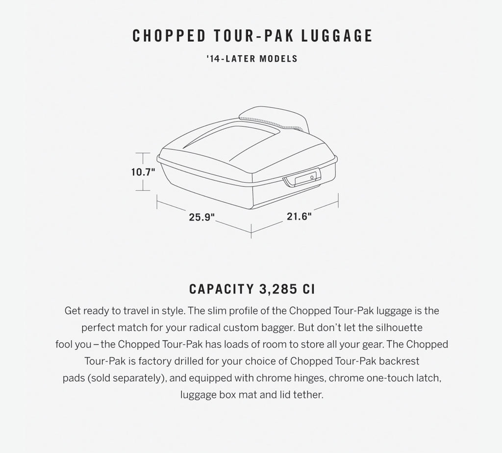 Chopped Tour-Pak Luggage - White Onyx Pearl