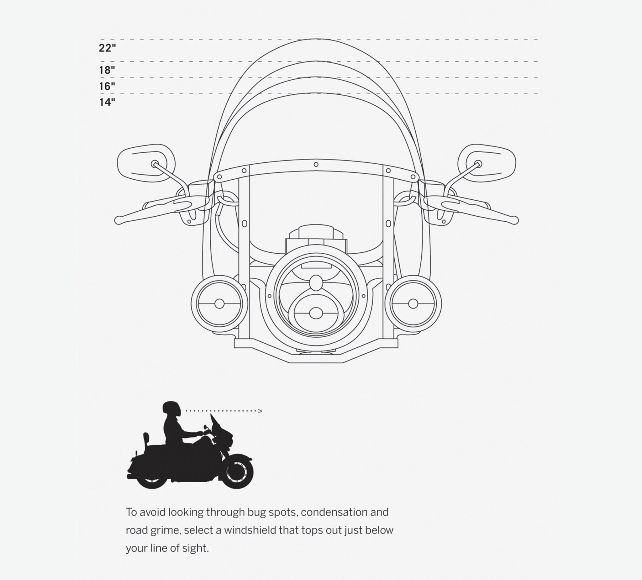 Road King H-D Detachables Windshield - 16 in.